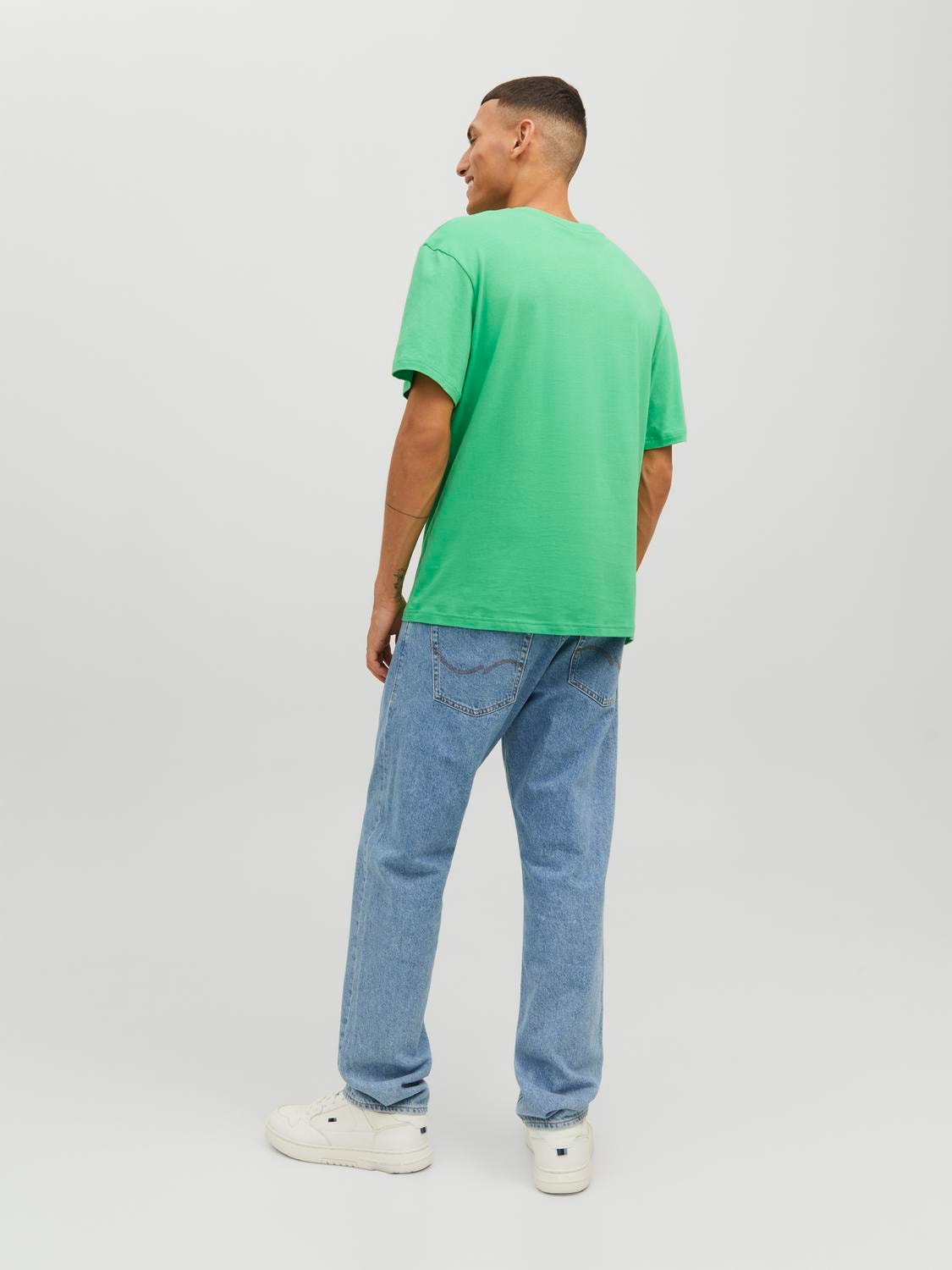 Jack & Jones Nyomott mintás Környak Trikó -Island Green - 12238161