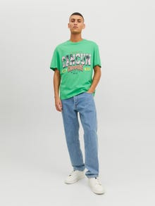 Jack & Jones Nyomott mintás Környak Trikó -Island Green - 12238161