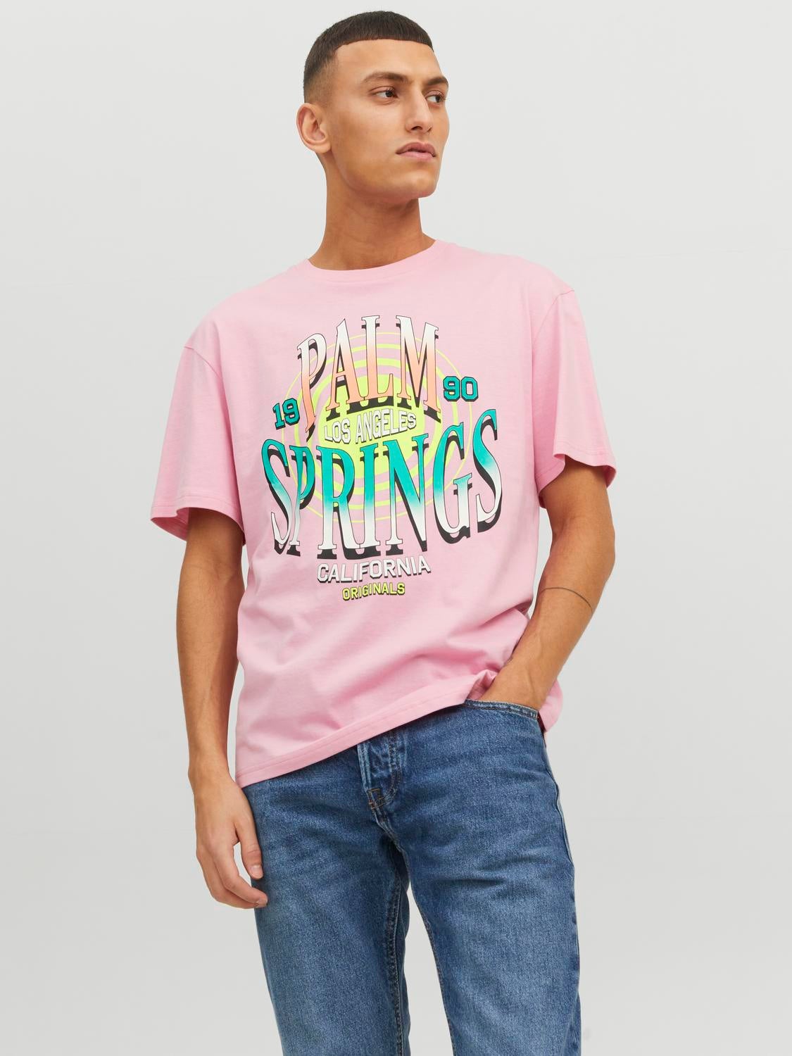 T-shirt Imprimé Col Rond - Jack & Jones - Modalova