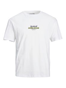 Jack & Jones Painettu Pyöreä pääntie T-paita -Bright White - 12238163