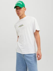 Jack & Jones Gedruckt Rundhals T-shirt -Bright White - 12238163