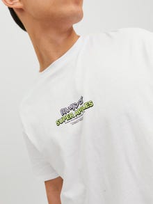 Jack & Jones Printed Crew neck T-shirt -Bright White - 12238163