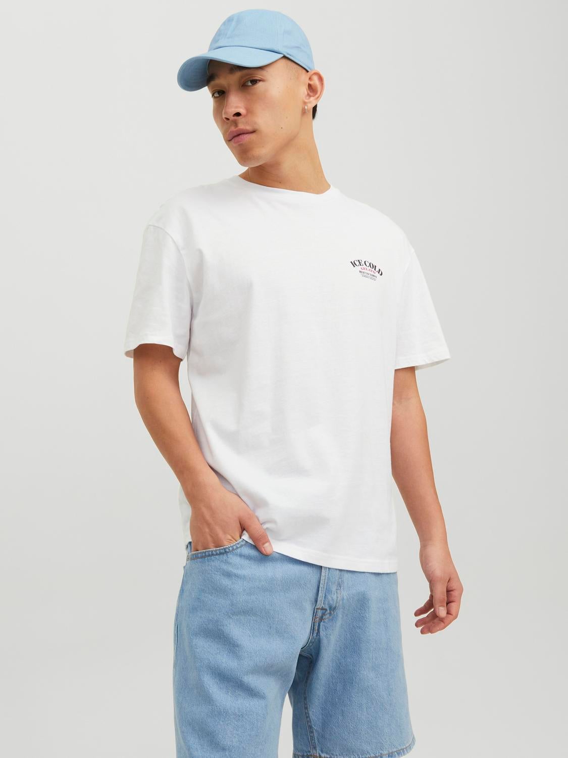 T-shirt Imprimé Col Rond - Jack & Jones - Modalova