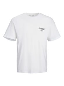 Jack & Jones Printed Crew neck T-shirt -Bright White - 12238165