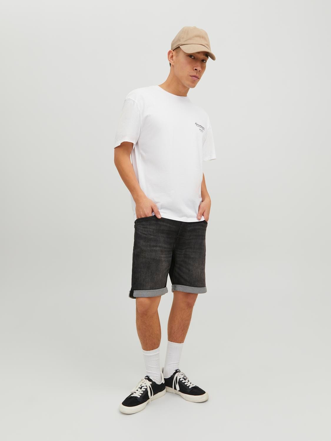 Jack & Jones Trykk O-hals T-skjorte -Bright White - 12238165