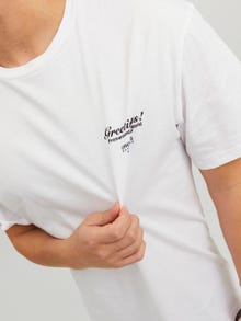 Jack & Jones Bedrukt Ronde hals T-shirt -Bright White - 12238165