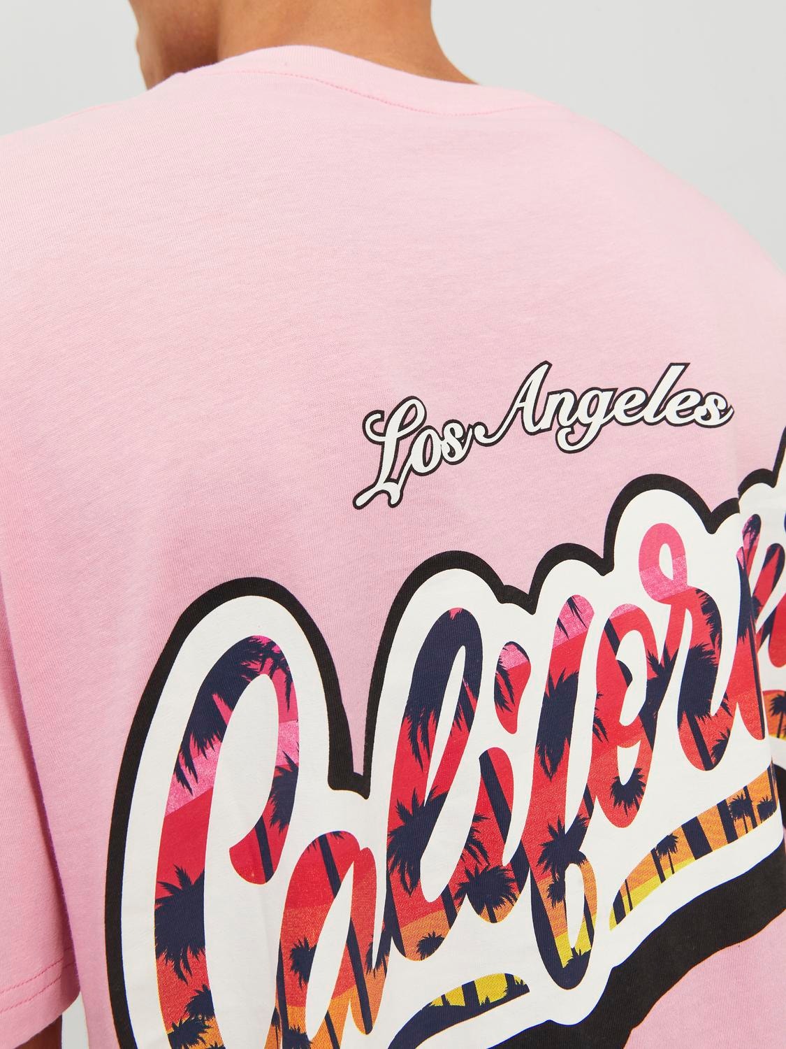 Jack & Jones Printed Crew neck T-shirt -Prism Pink - 12238165