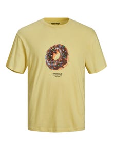 Jack & Jones Tryck Rundringning T-shirt -French Vanilla - 12238166