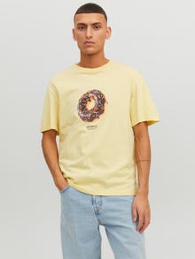 Jack & Jones Printed Crew neck T-shirt -French Vanilla - 12238166