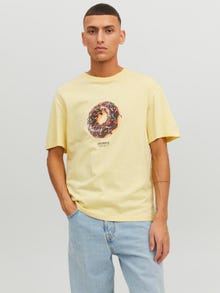 Jack & Jones Trykk O-hals T-skjorte -French Vanilla - 12238166