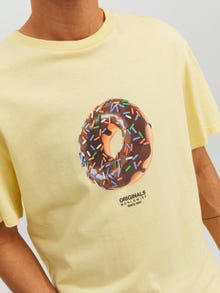 Jack & Jones Printet Crew neck T-shirt -French Vanilla - 12238166