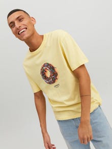 Jack & Jones Bedrukt Ronde hals T-shirt -French Vanilla - 12238166