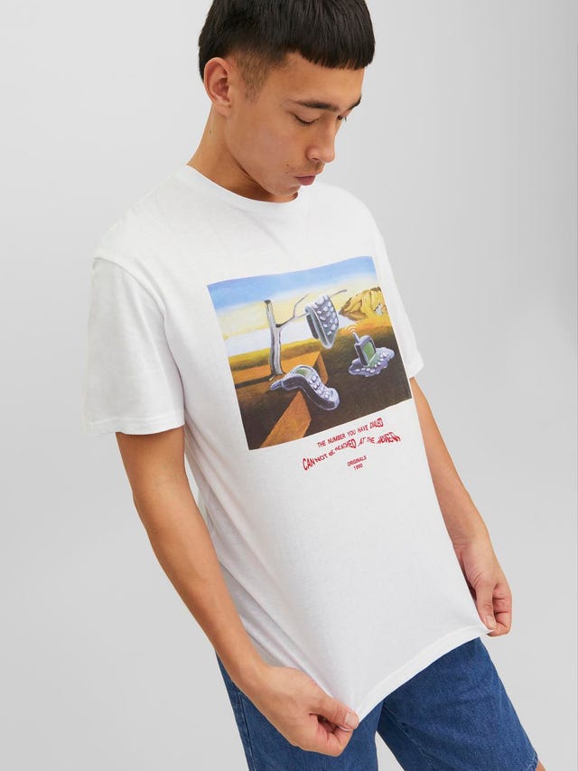 Jack & Jones Z fotonadrukiem Okrągły dekolt T-shirt - 12238168