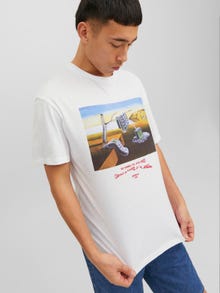 Jack & Jones Valokuvaprintti Pyöreä pääntie T-paita -White - 12238168