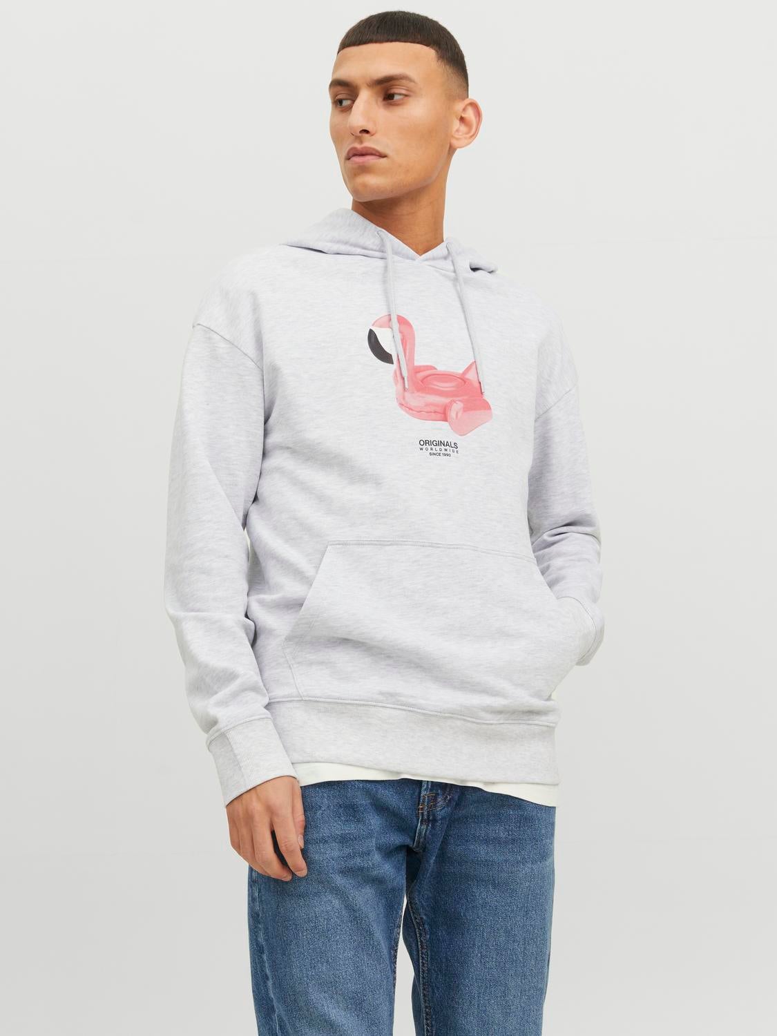 Grey and pink worldwide hoodie hot sale