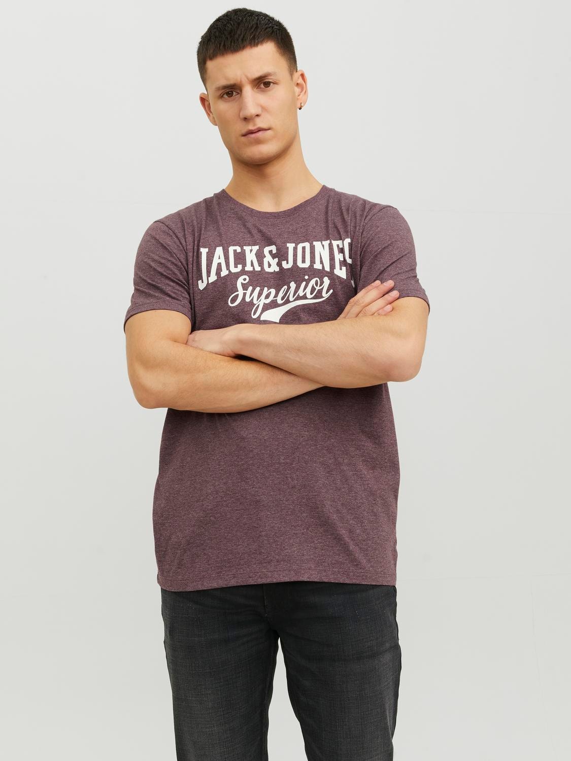 Jack & Jones Logo O-hals T-skjorte -Port Royale - 12238252