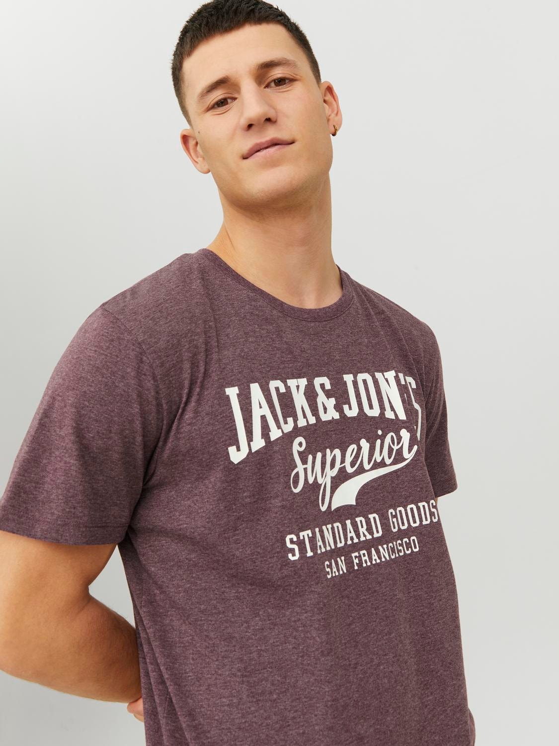 Jack & Jones Logo Crew neck T-shirt -Port Royale - 12238252