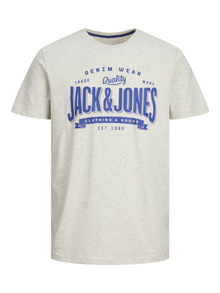 Jack & Jones T-shirt Con logo -White Melange - 12238252