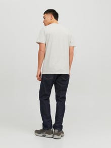 Jack & Jones Logotipas Apskritas kaklas Marškinėliai -White Melange - 12238252