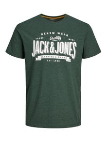 Jack & Jones Logo Ümmargune kaelus T-särk -Mountain View - 12238252