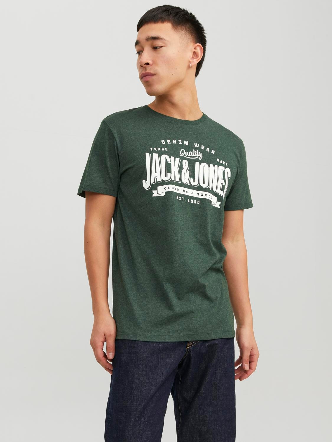 Jack & Jones Logo Rundhals T-shirt -Mountain View - 12238252