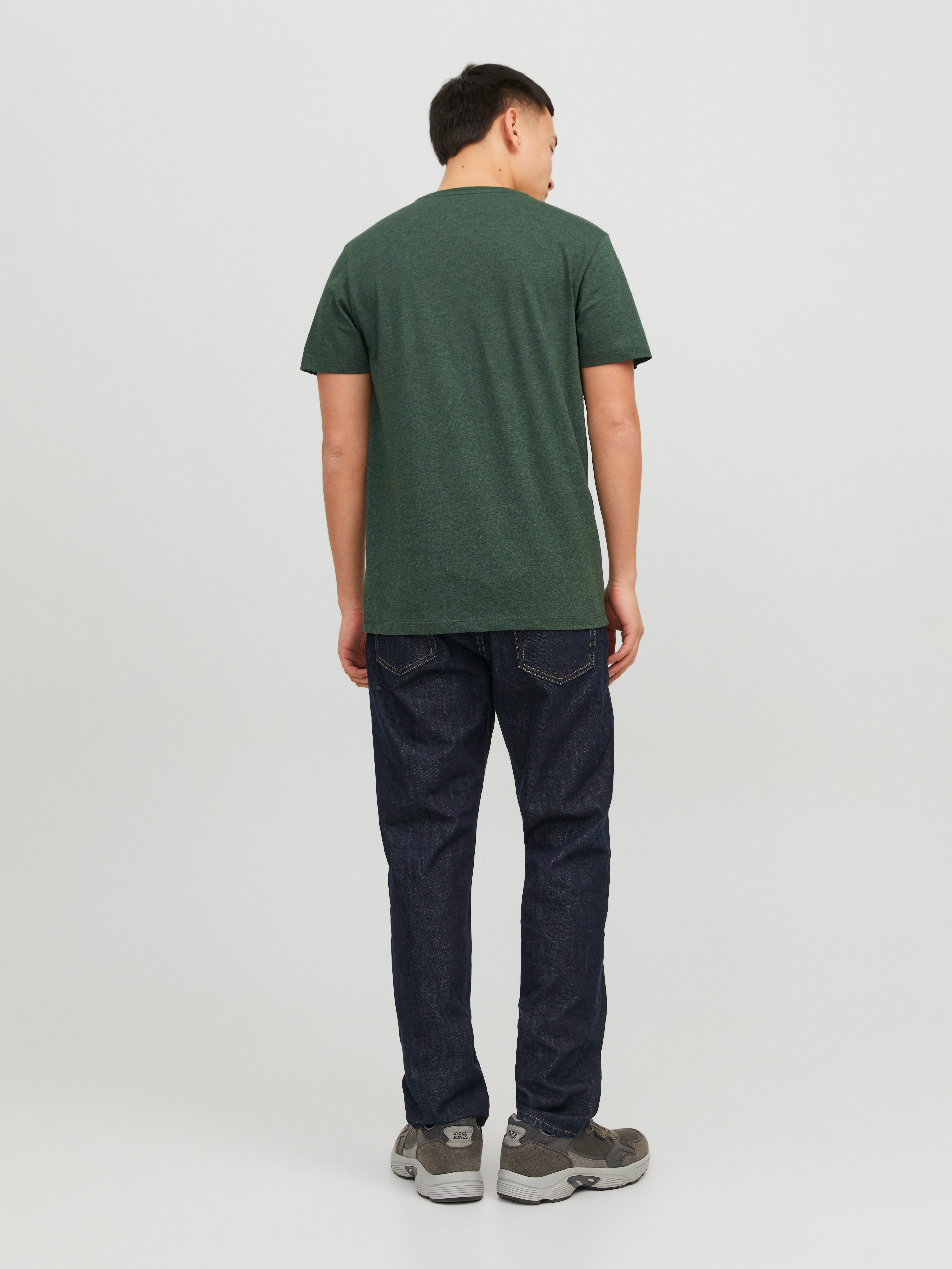 Logo Crew neck T-shirt | Dark Green | Jack & Jones® 