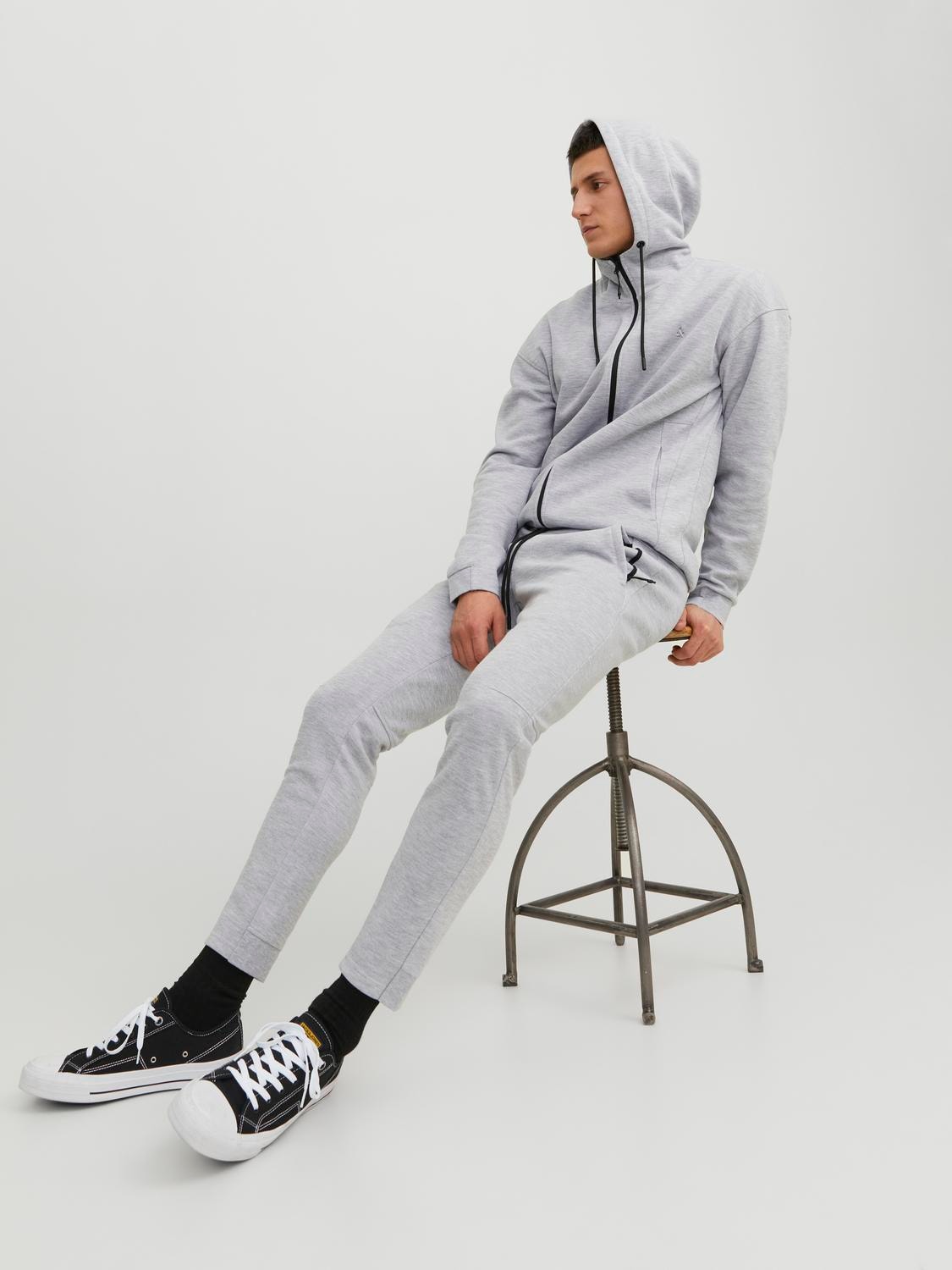 Jack & Jones Παντελόνι Regular Fit Φόρμα -Light Grey Melange - 12238368