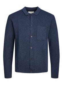 Jack & Jones Plain Knitted cardigan -Maritime Blue - 12238422