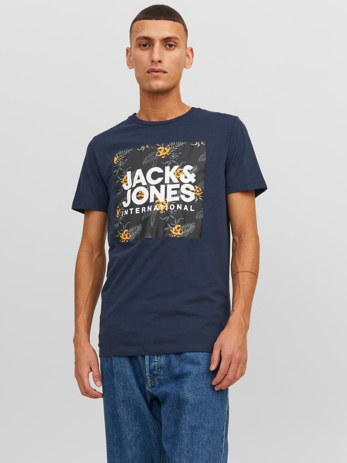 T-shirt Logo Col Rond - Jack & Jones - Modalova