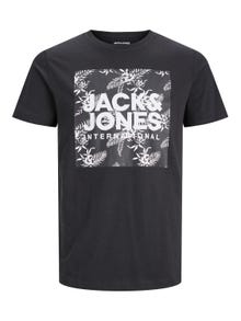 Jack & Jones Logo Crew neck T-shirt -Black - 12238456