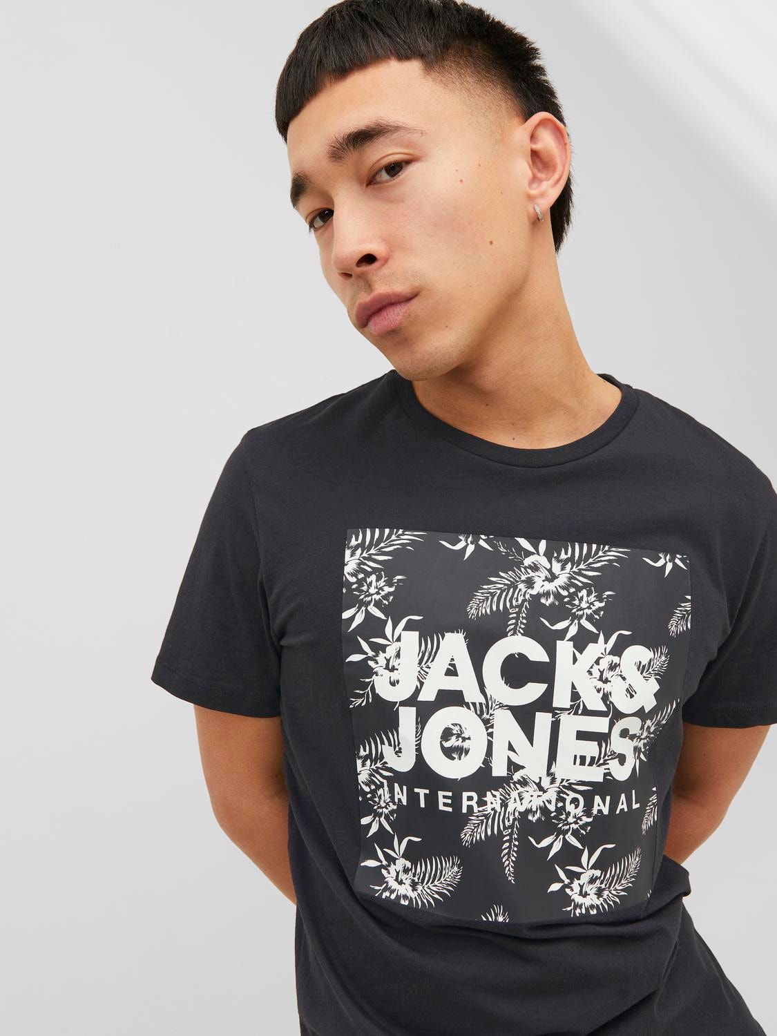 Jack & Jones Logo Crew neck T-shirt -Black - 12238456