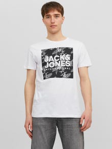 Jack & Jones Logo Crew neck T-shirt -White - 12238456