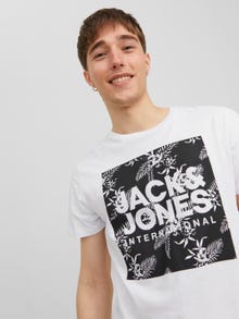 Jack & Jones Logo Crew neck T-shirt -White - 12238456