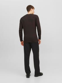 Jack & Jones Effen Gebreide trui met ronde hals -Chocolate Torte - 12238557