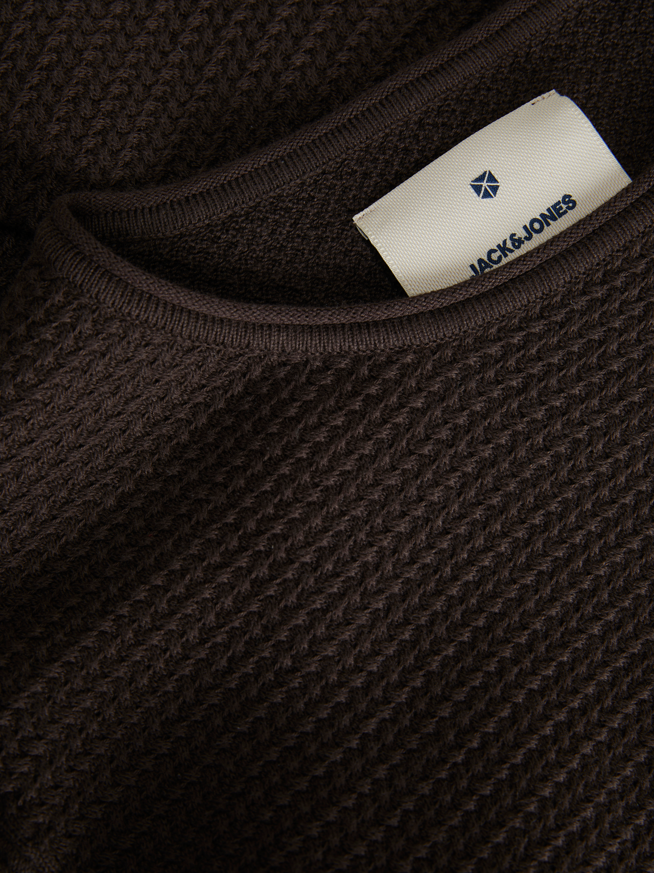 Jack & Jones Plain Crew Neck Jumper -Chocolate Torte - 12238557