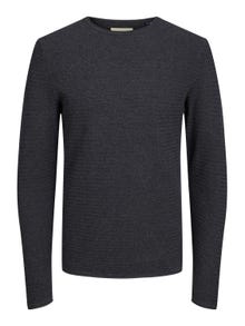 Jack & Jones Bez vzoru Svetr s okrouhlým výstřihem -Dark Grey Melange - 12238557