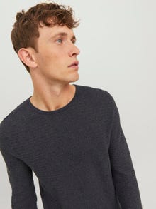 Jack & Jones Bez vzoru Svetr s okrouhlým výstřihem -Dark Grey Melange - 12238557