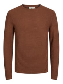 Jack & Jones Bez vzoru Svetr s okrouhlým výstřihem -Cambridge Brown - 12238557