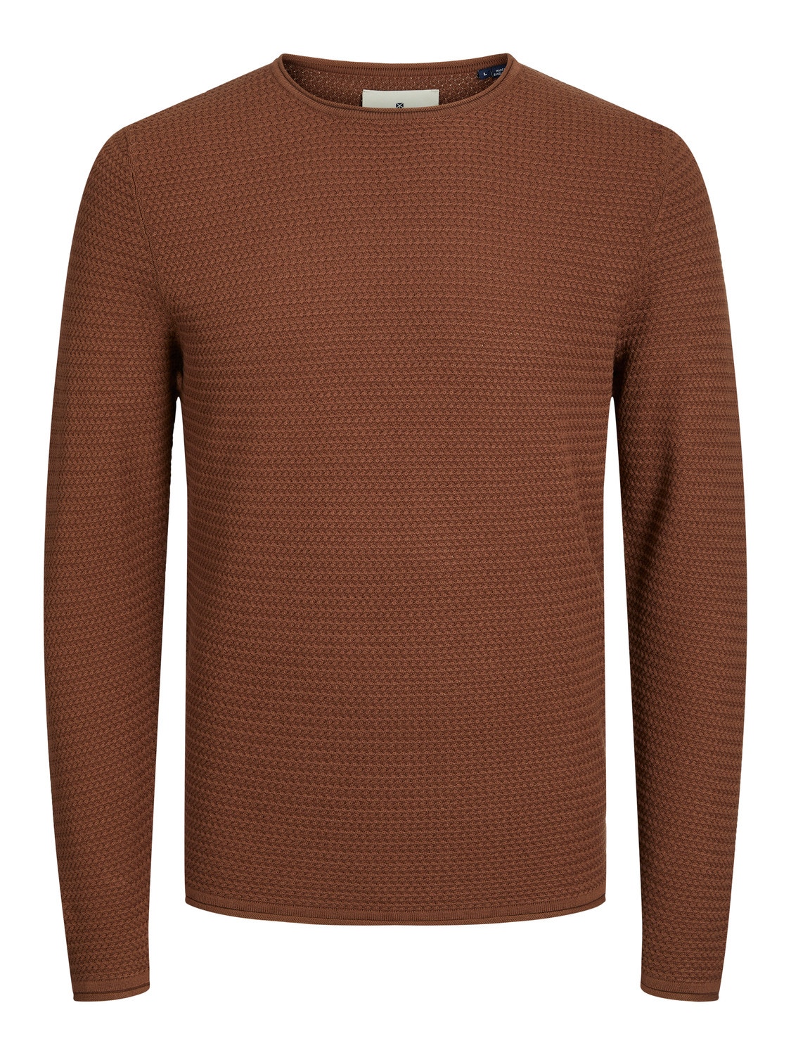 Jack & Jones Effen Gebreide trui met ronde hals -Cambridge Brown - 12238557