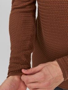 Jack & Jones Enfärgat Crewneck Stickad tröja -Cambridge Brown - 12238557