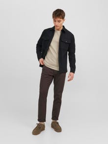 Jack & Jones Bez vzoru Svetr s okrouhlým výstřihem -Island Fossil - 12238557