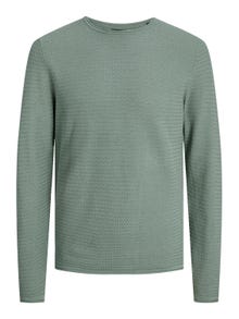 Jack & Jones Enfärgat Crewneck Stickad tröja -Lily Pad - 12238557