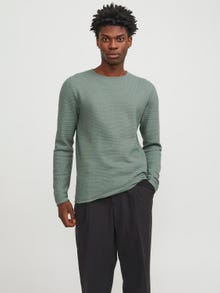 Jack & Jones Enfärgat Crewneck Stickad tröja -Lily Pad - 12238557