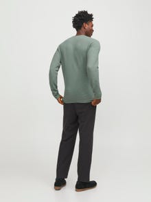 Jack & Jones Enfärgat Crewneck Stickad tröja -Lily Pad - 12238557