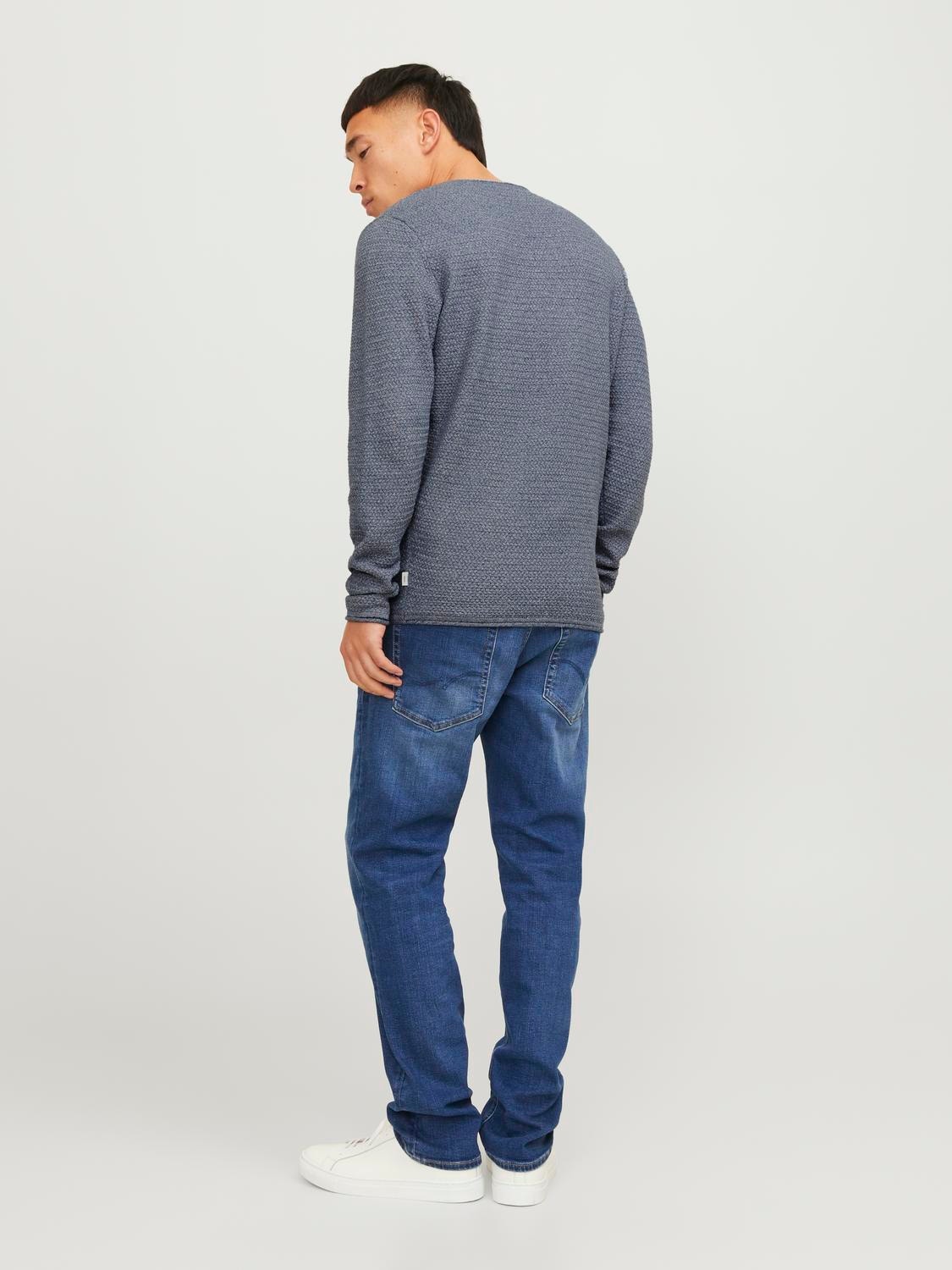 Jack & Jones Bez vzoru Svetr s okrouhlým výstřihem -Captains Blue - 12238557