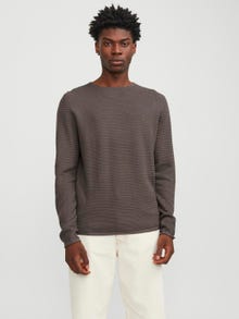 Jack & Jones Ensfarvet Striktrøje med rund hals -Falcon - 12238557