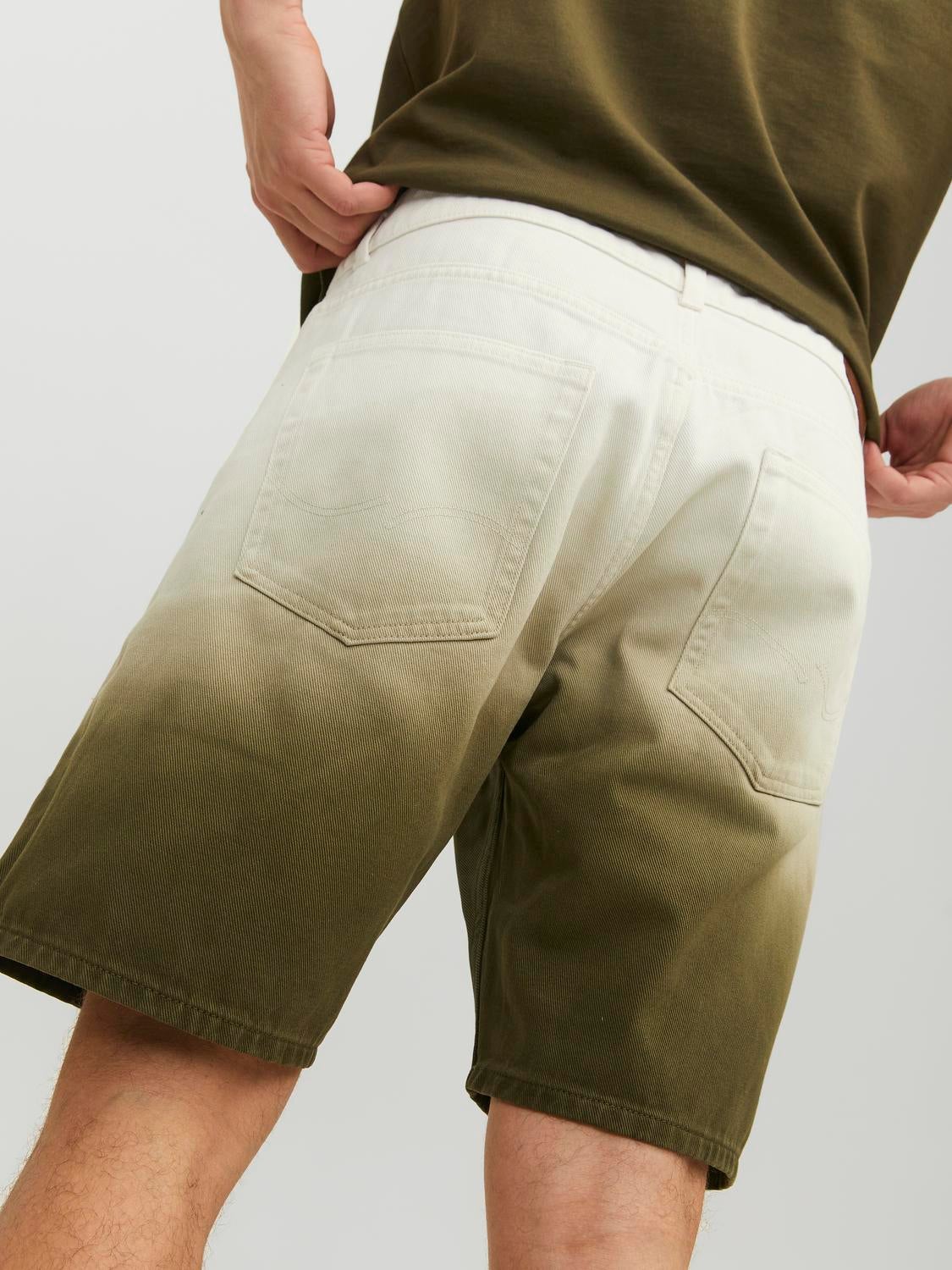 Olive green clearance denim shorts