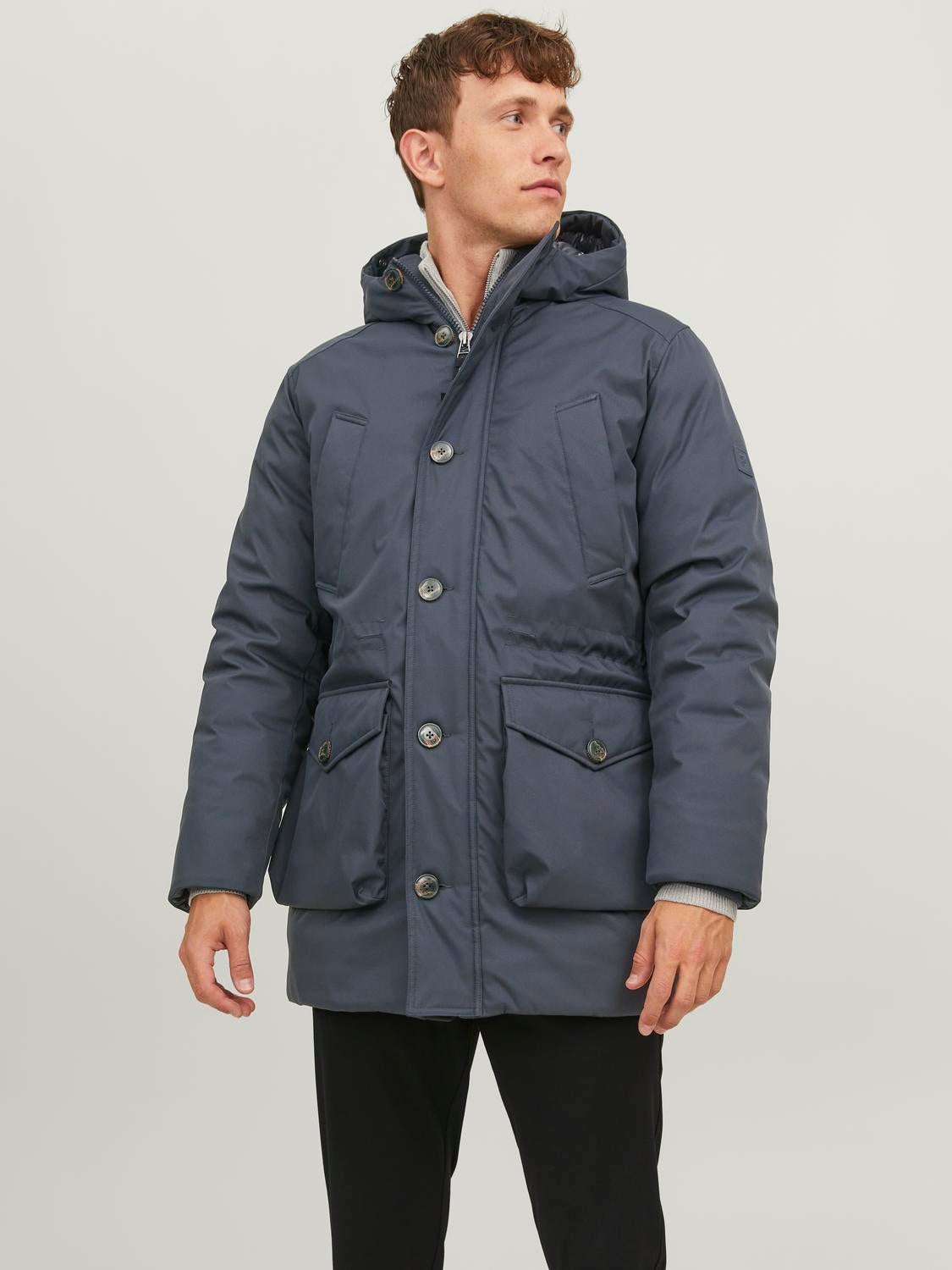 Dark blue parka online