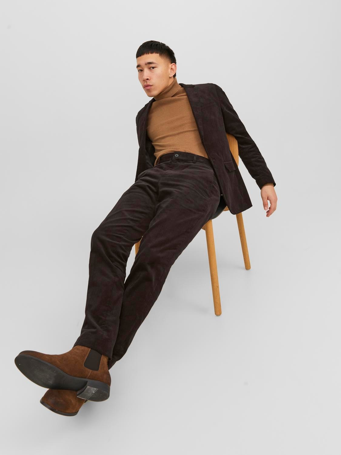 Jack & Jones JPRCORDUROY Slim Fit Tailored Trousers -Chocolate Torte - 12238698