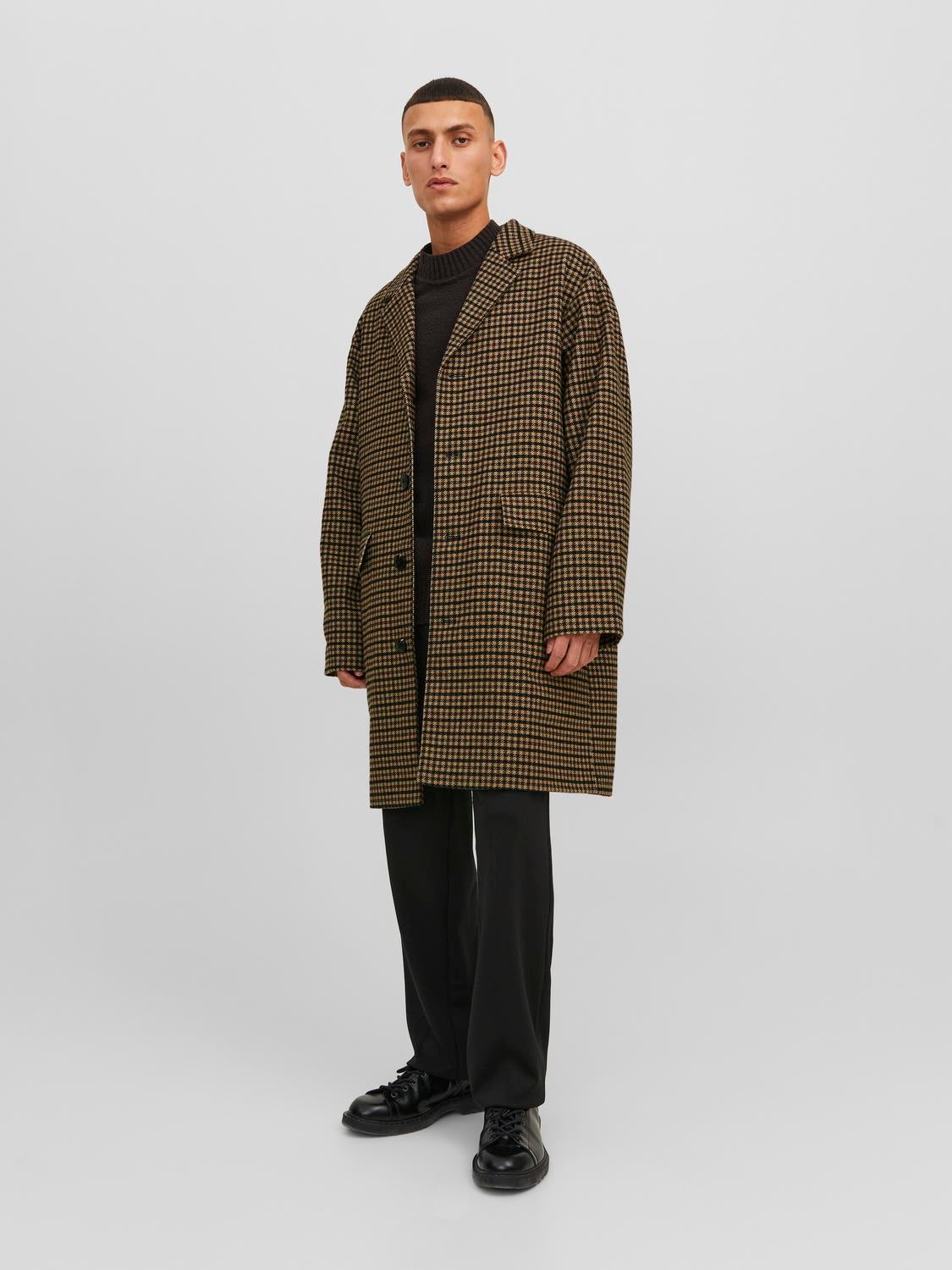 Jack & jones originals check overcoat hotsell